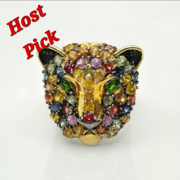 HP Spectacular Estate Michael Valitutti Genuine Multi Sapphire Panther Ring - Picture 3 of 9